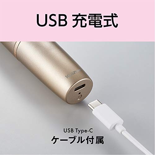 コイズミ(Koizumi) フェイスシェーバー USB 充電式 回転刃式 ゴールド KLC-0730/N